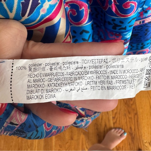 Zara Blogger Fave Blue Scarf Print Satin Wrap Strapy Backless Resort Wear Dress - Picture 7 of 7